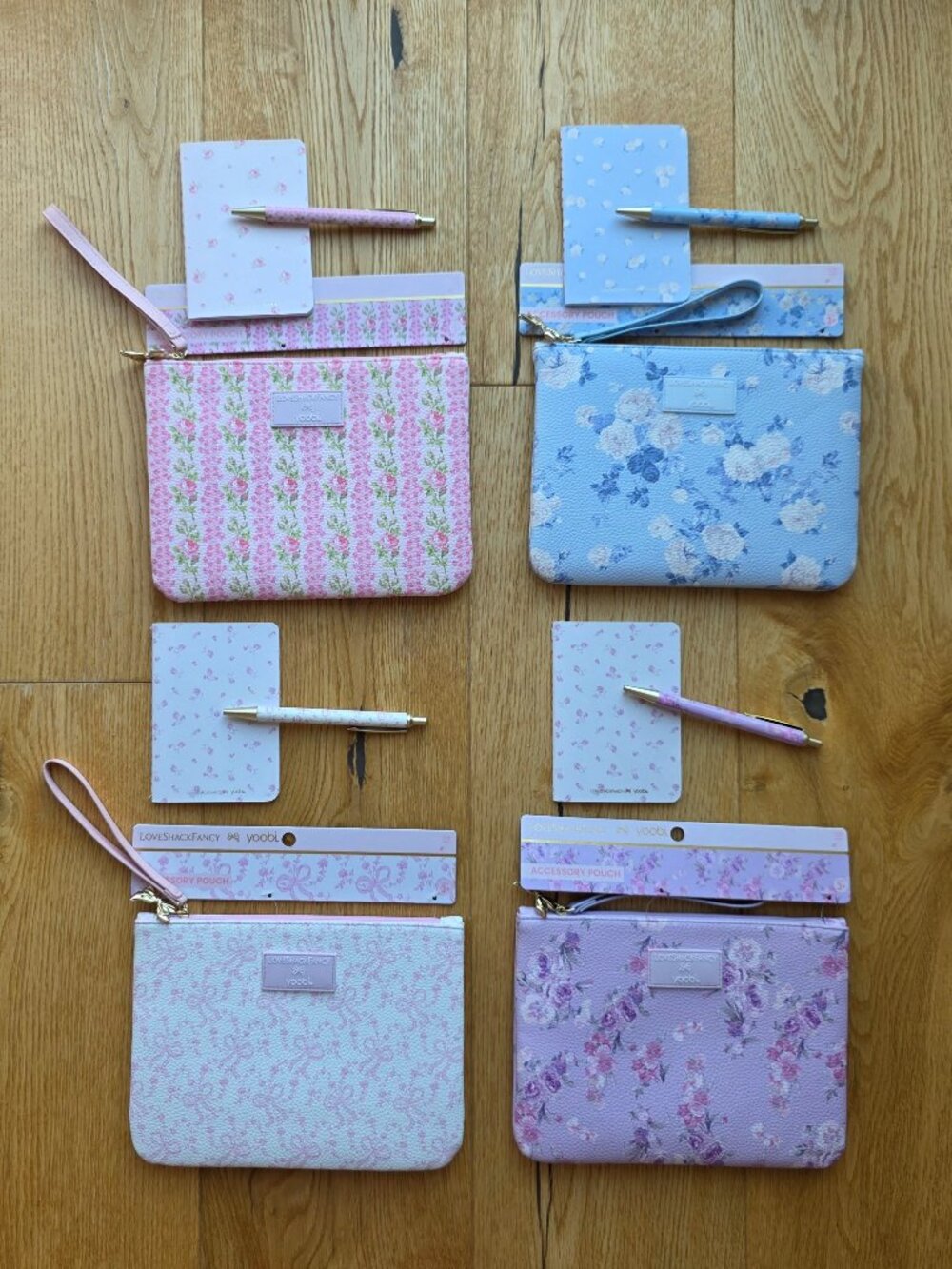 LoveShackFancy Target Yoobi Complete wristlet Pouch Collection - All 4 Prints